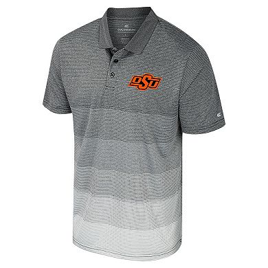 Men's Colosseum Gray Oklahoma State Cowboys Striped Mesh Polo