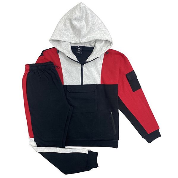 Men's 2-Piece Sweatsuit Quarter Zip Hoodie With Jogger Sweatpants