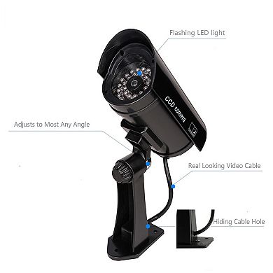 ZTECH Dummy CCTV Security Camera With a RED Flashing Light,1.5x6.5x15.5cm