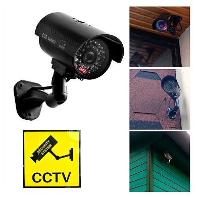 ZTECH Dummy CCTV Security Camera With a RED Flashing Light,1.5x6.5x15.5cm