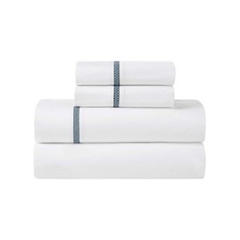 SUPERIOR Riverton Cotton Cross-Stitch Embroidered Deep Pocket Sheet Set