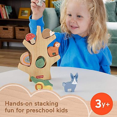 Fisher-Price 10-Piece Wooden Balance Tree Preschool Stacking Activity Toy