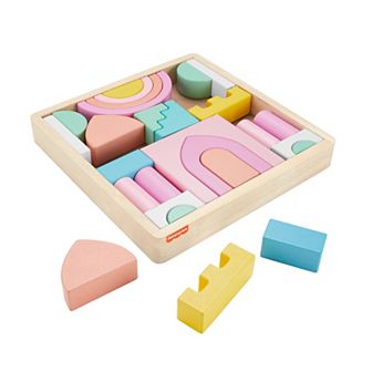 Fisher-Price 28 pc Wooden Castle Block Set Toddler Stacking Toy