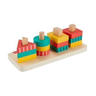 Fisher-Price 13 pc Wooden Shape Stacker Toddler Sorting Toy