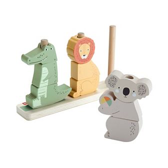 Fisher-Price 10 pc Wooden Stack & Sort Animals Baby & Toddler Toy