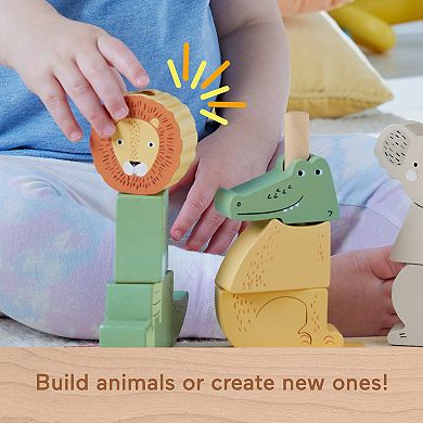 Fisher-Price 10-Piece Wooden Stack & Sort Animals Baby & Toddler Toy