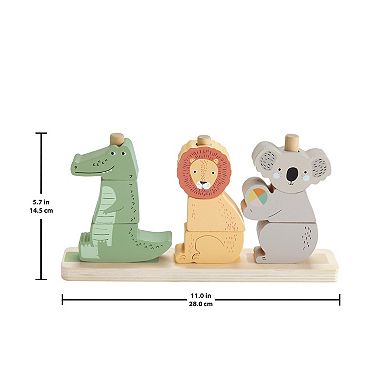 Fisher-Price 10-Piece Wooden Stack & Sort Animals Baby & Toddler Toy
