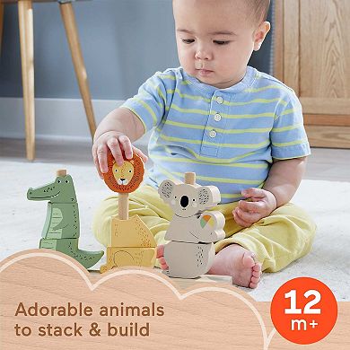 Fisher-Price 10-Piece Wooden Stack & Sort Animals Baby & Toddler Toy