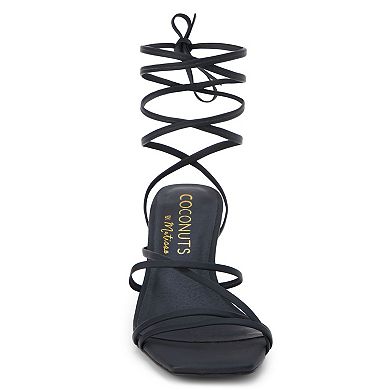 Coconuts by Matisse Lilly Strappy Lace-Up Square-Toe Heeled Sandal