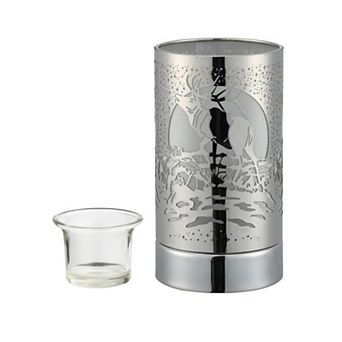 7" Touch Lamp/oil Burner/wax Warmer- Silver Elk
