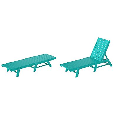 Westintrends Poly Reclining Outdoor/patio Chaise Lounge (set Of 2)