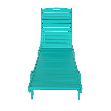 Westintrends Poly Reclining Outdoor/patio Chaise Lounge (set Of 2)