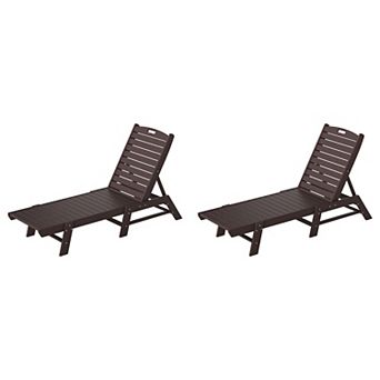 Westintrends Poly Reclining Outdoor/patio Chaise Lounge (set Of 2)