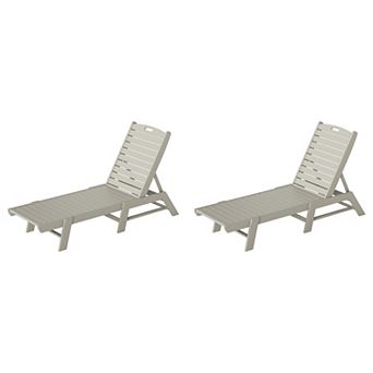 Westintrends Poly Reclining Outdoor/patio Chaise Lounge (set Of 2)