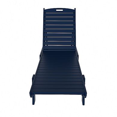 Westintrends 3-piece Poly Reclining Outdoor/patio Chaise Lounge With Side Table