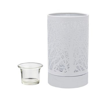 7" Touch Lamp/oil Burner/wax Warmer - White Style Forest