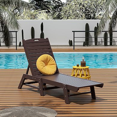 Westintrends Poly Reclining Outdoor/patio Chaise Lounge