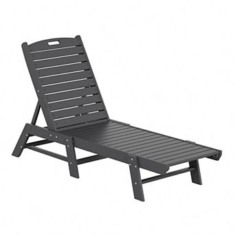 Westintrends Poly Reclining Outdoor/patio Chaise Lounge