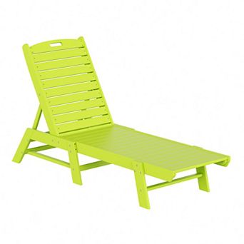 Westintrends Poly Reclining Outdoor/patio Chaise Lounge