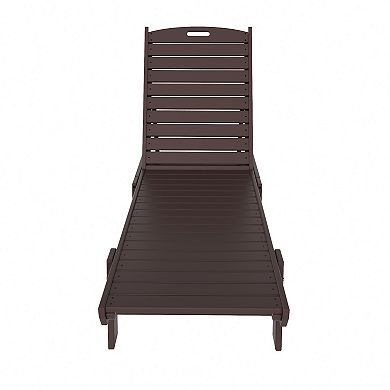 Westintrends 2-piece Poly Reclining Outdoor/patio Chaise Lounge With Side Table