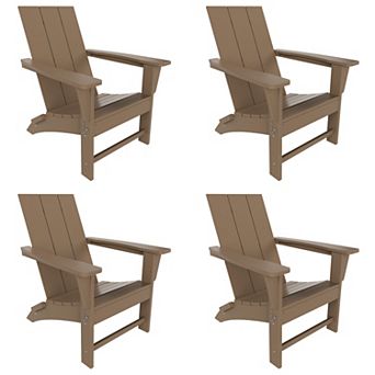 Westintrends Modern Outdoor Folding Adirondack Chair (set Of 4)