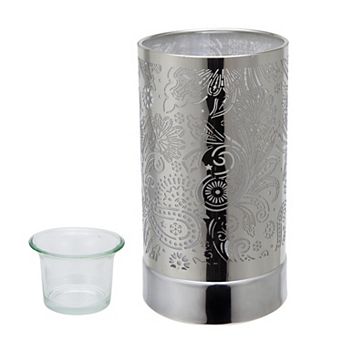 7" Touch Lamp/oil Burner/wax Warmer-silver Secret Garden