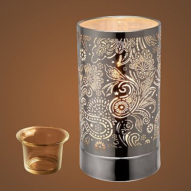 7" Touch Lamp/oil Burner/wax Warmer-silver Secret Garden