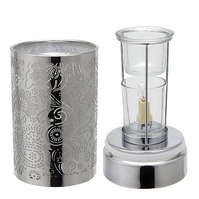 7" Touch Lamp/oil Burner/wax Warmer-silver Secret Garden