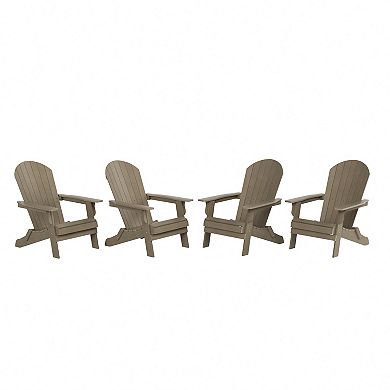 Westintrends Hips outdoor/patio folding adirondack chair (set Of 4)