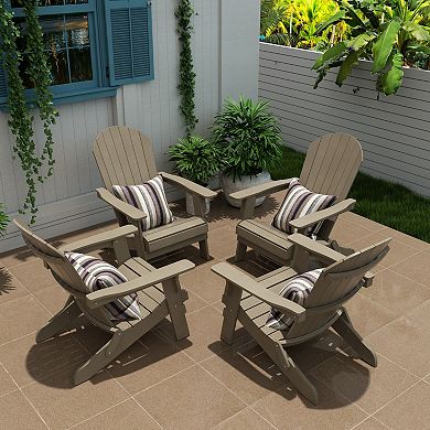 Westintrends Hips outdoor/patio folding adirondack chair (set Of 4)