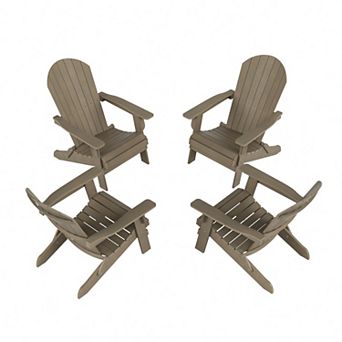 Westintrends Hips outdoor/patio folding adirondack chair (set Of 4)