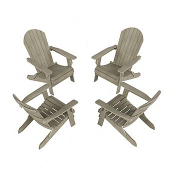 Westintrends Hips outdoor/patio folding adirondack chair (set Of 4)
