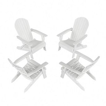 Westintrends Hips outdoor/patio folding adirondack chair (set Of 4)
