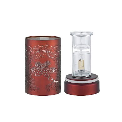 7" Touch Lamp/oil Burner/wax Warmer-copper Pinecones