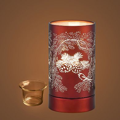 7" Touch Lamp/oil Burner/wax Warmer-copper Pinecones