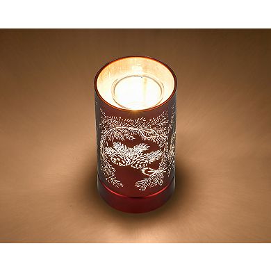 7" Touch Lamp/oil Burner/wax Warmer-copper Pinecones