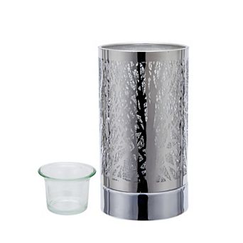 7" Touch Lamp/oil Burner/wax Warmer - Silver Forest