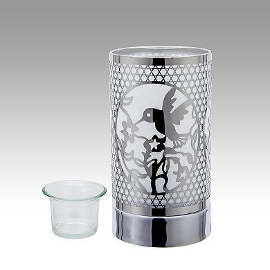 7" Touch Lamp/oil Burner/wax Warmer - Silver Hummingbird