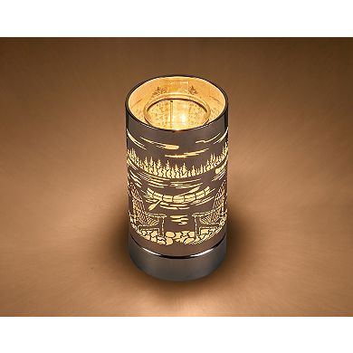 7" Touch Lamp/oil Burner/wax Warmer -silver Lake Living