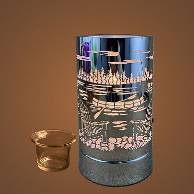 7" Touch Lamp/oil Burner/wax Warmer -silver Lake Living