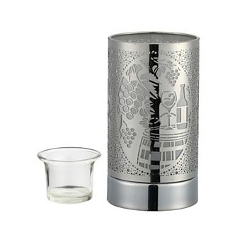 7" Touch Lamp/oil Burner/wax Warmer-silver Wine Time