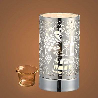 7" Touch Lamp/oil Burner/wax Warmer-silver Wine Time