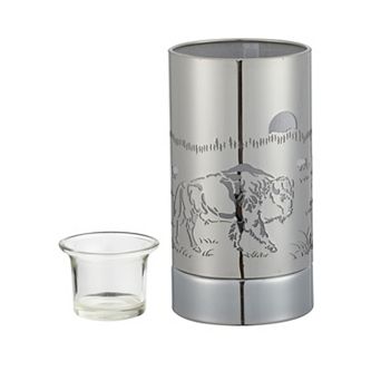 7" Touch Lamp/oil Burner/wax Warmer-silver Bison