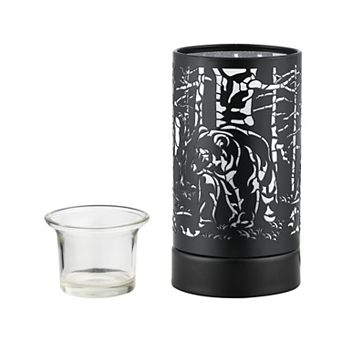 7" Touch Lamp/oil Burner/wax Warmer-black Bear Family