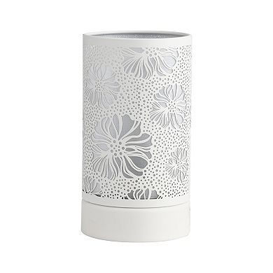 7" Touch Lamp/oil Burner/wax Warmer-white Flower