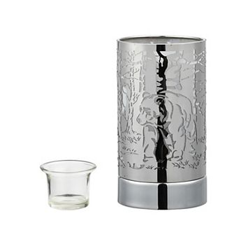 7" Touch Lamp/oil Burner/wax Warmer - Silver Apple Tree