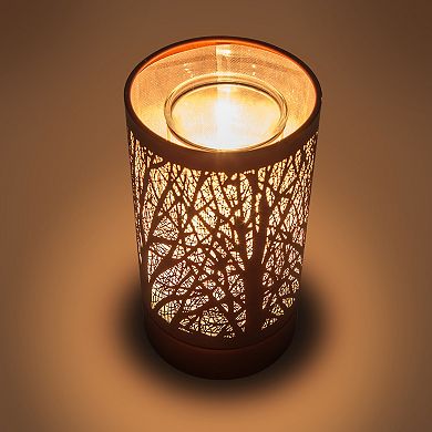 7" Touch Lamp/Oil Burner/Wax Warmer - Copper/ Rusty Forest