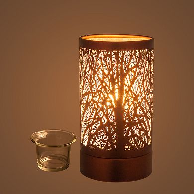 7" Touch Lamp/Oil Burner/Wax Warmer - Copper/ Rusty Forest