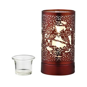 7" Touch Lamp/oil Burner/wax Warmer- Copper Cardinals