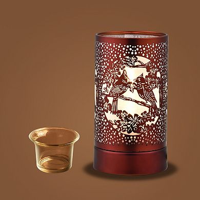 7" Touch Lamp/oil Burner/wax Warmer- Copper Cardinals